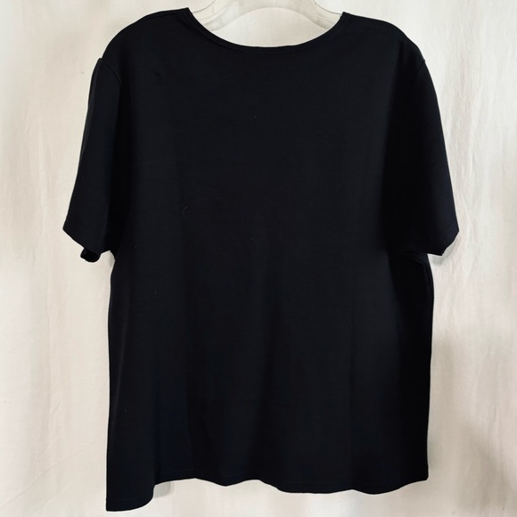 Emanuel Ungaro Woman Heavyweight Short Sleeve Black Tee Size 2X - Picture 2 of 8
